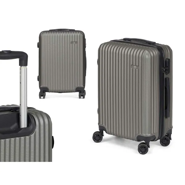 Cabin suitcase Dark grey 55 x 35 x 20 cm Stripes