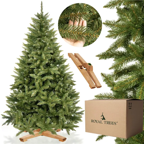 Dirbtinė Kalėdų eglutė Premium Royal Trees, Kaukazo eglė, su mediniu stovu Springos CT0187 220 cm
