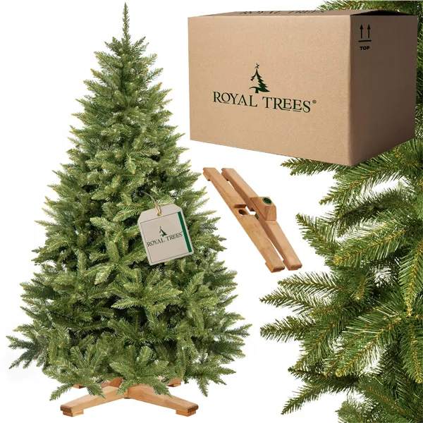 Dirbtinė Kalėdų eglutė Premium Royal Trees, Kaukazo eglė, su mediniu stovu Springos CT0187 220 cm