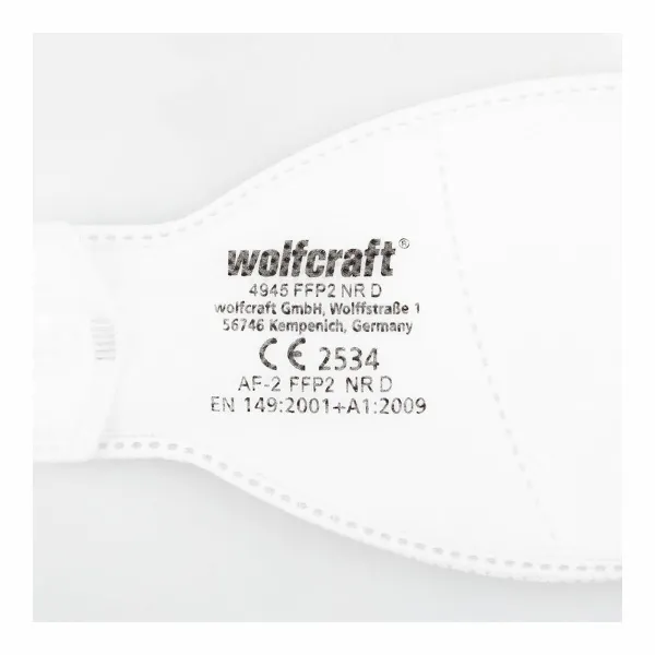 Protective Respirator Mask Wolfcraft 4945000 FFP2 2 Pieces