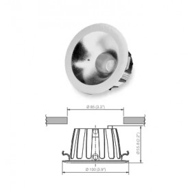 CORVI LED prožektors 4, bez atspīduma, 5W, 4000K, 600 lūmeni