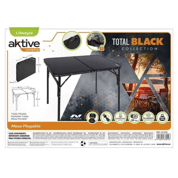 Sulankstomas stalas Aktive 90 x 60 x 70 cm