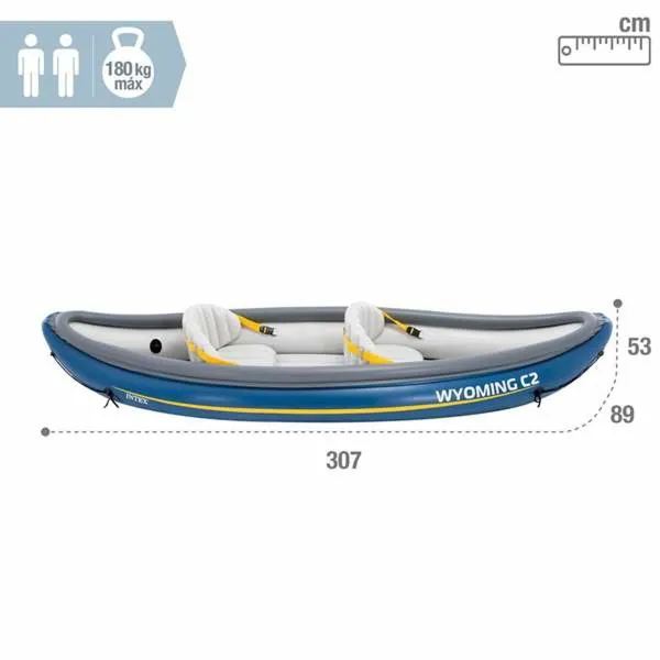 Puhallettava kanootti Intex Wyoming C2 307 x 89 x 53 cm