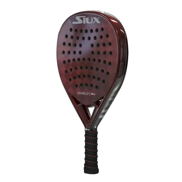 Padel Racket Siux Diablo Pro 4 White Black Red Carbon fibre Charcoal EVA