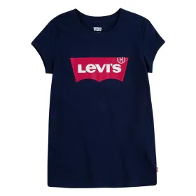 Vaikiška Marškinėliai su trumpomis rankovėmis Levi's Batwing Girl Tamsiai mėlyna