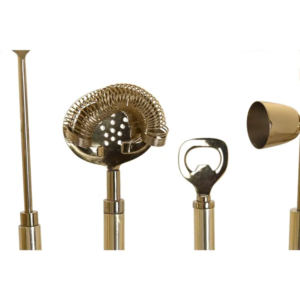 Набор для коктейлей DKD Home Decor 30 x 10 x 28 см. Нержавеющая сталь, медь, белый мрамор.