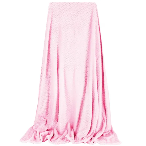Bedspread Springos HA7118, reversible blanket 70x160 cm, sofa throw, dark pink