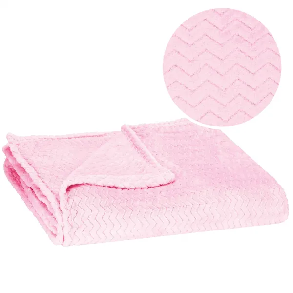 Bedspread Springos HA7118, reversible blanket 70x160 cm, sofa throw, dark pink