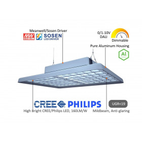 200 W 32000 lm 4000 K UGR19 DALI „Mildbeam“ serijos LED šviestuvai sportui