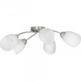 Suspended chandelier, Activejet, Aje-Benita 5P, Metal/Glass, 5 x E27, 40W, 230V, Nickel/White (damaged)