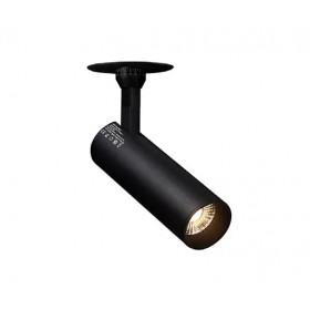 Встраиваемый потолочный светильник 8 Вт. Черный, 3000К, 90Ra, 24D, с белым кольцом.