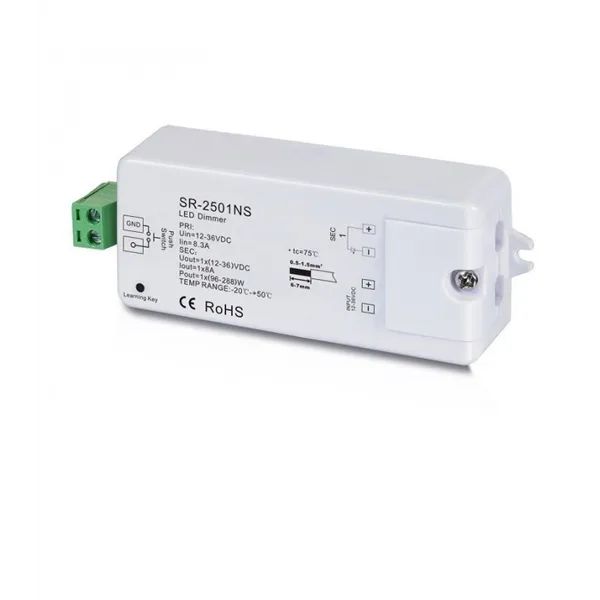 LED-nauhan ohjausvastaanotin 12-36V 1x8A 1 väri SR-2501NS