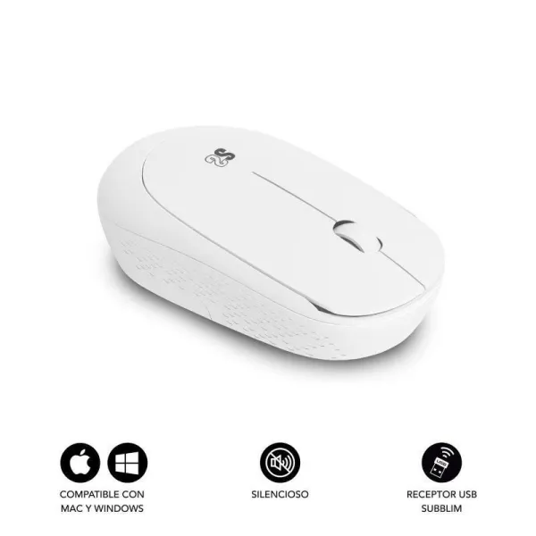 Mouse Subblim SUBMO-B2SW011 White 1200 DPI
