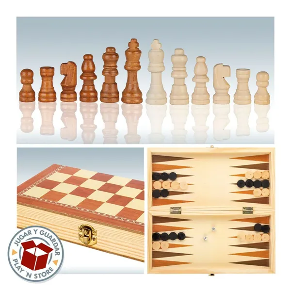 Shakki ja tammi lauta CB Games Puu Backgammon (6 osaa)