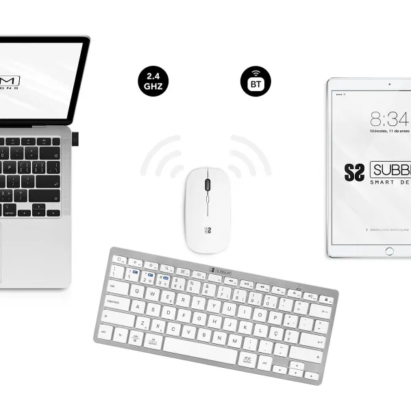 Pelės Kilimėlis Subblim COMBO MULTIDISPOSITIVO COMPACTO SILVER
