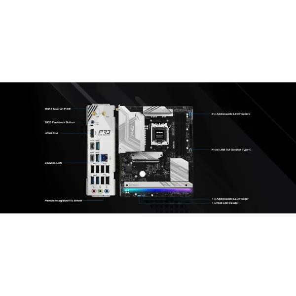 Pagrindinė plokštė ASRock B850 Pro RS WiFi AMD B850 LGA 1151 AMD AM5