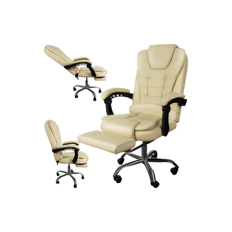 Biuro kėdė su atrama kojoms - smėlio spalvos Malatec 23287