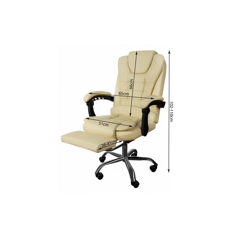 Biuro kėdė su atrama kojoms - smėlio spalvos Malatec 23287