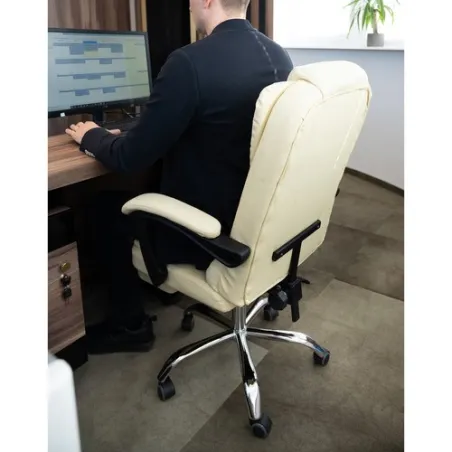 Biuro kėdė su atrama kojoms - smėlio spalvos Malatec 23287