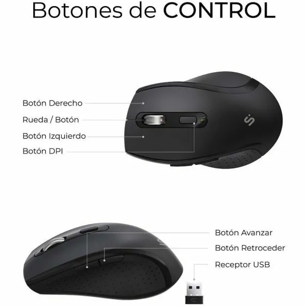 Keyboard and Mouse Subblim SUBKBC-DCOPW2 Black Spanish Spanish Qwerty QWERTY
