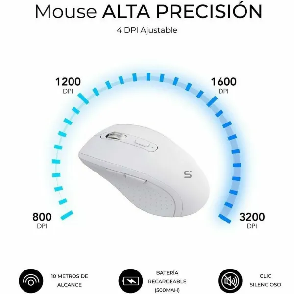 Keyboard and Mouse Subblim SUBKBC-DCOPW1 White Spanish Spanish Qwerty QWERTY