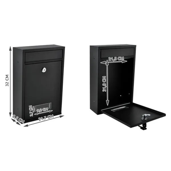 S6237 mailbox - black