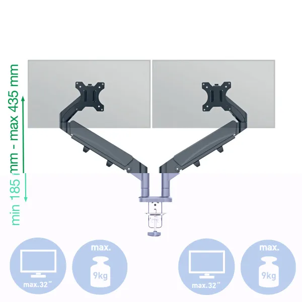 Ekrano laikiklis Leitz Ergo Space Saving 17" 32"