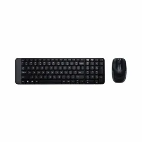Клавиатура и беспроводная мышь Logitech MK220 Чёрный Испанская Qwerty
