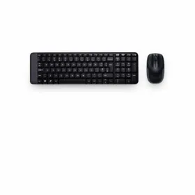 Клавиатура и беспроводная мышь Logitech MK220 Чёрный Испанская Qwerty