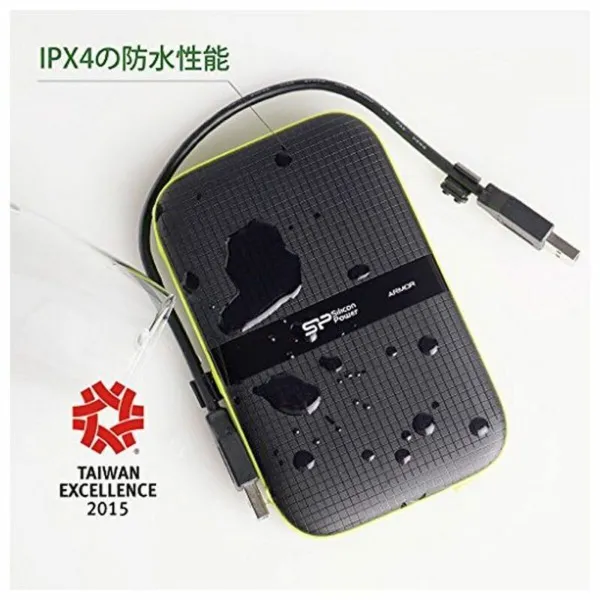 Ārējais cietais disks Silicon Power A60 2.5" USB 3.0 2 TB Anti-shock Waterproof Melns