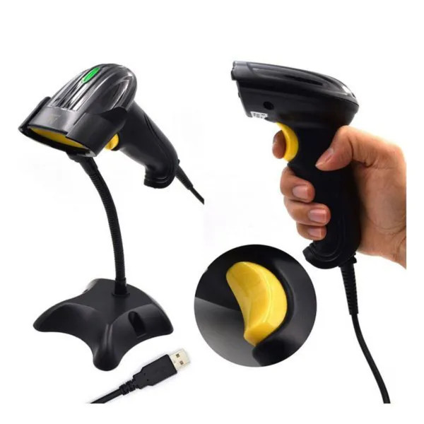 Kabeļu Svītrkoda Skeneris ar Stendu Ewent EW3400 LED USB