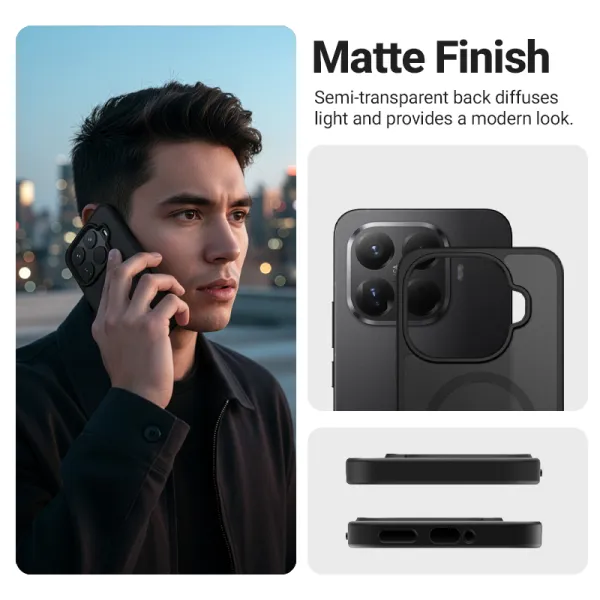 Crong Hybrid Matte Magnetic - Xiaomi 15T Pro MagSafe Case (Black)