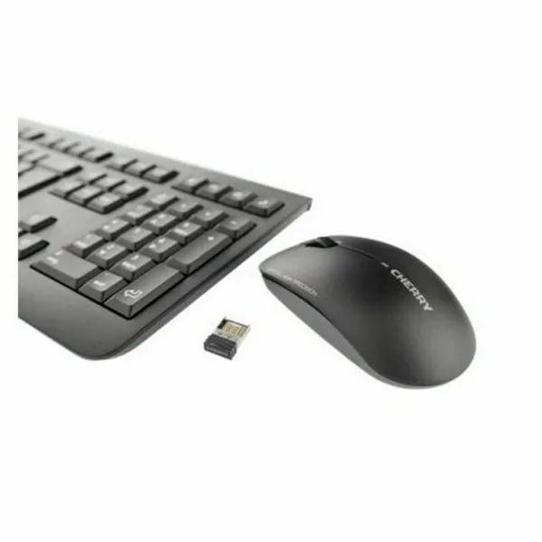 Klaviatūra un Bezvadu Pele Cherry JD-0710ES-2 Melns Spāņu Qwerty QWERTY