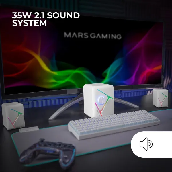 Динамики для ПК Mars Gaming MSH21W Белый 4 W