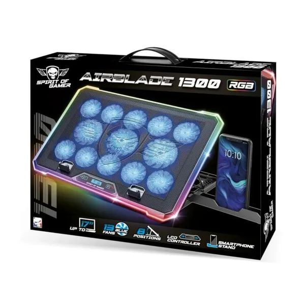 Nešiojamojo kompiuterio aušinimo bazė Spirit of Gamer Airblade 1300