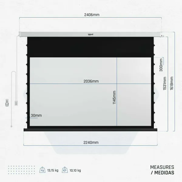 Electric Wall Screen iggual IGG319680 92