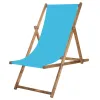 Wooden deck chair Springos DC0012 OXFORD38, impregnated, blue fabric