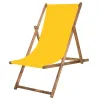 Wooden deck chair Springos DC0012 OXFORD40, impregnated, yellow fabric