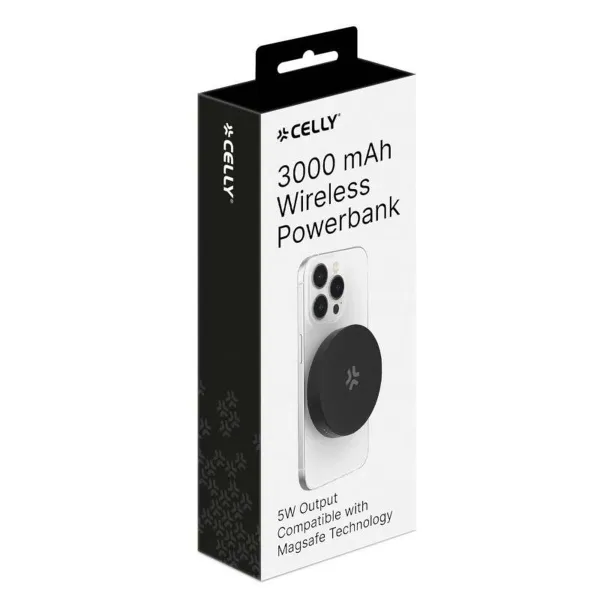 Powerbank Celly MAGPB3000BK Musta