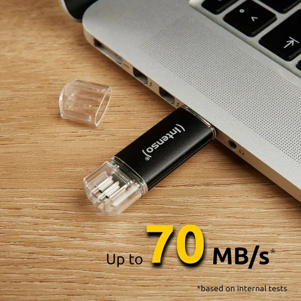 USB-tikku INTENSO Twist Line 256 GB Antrasiitinharmaa (2 osaa)