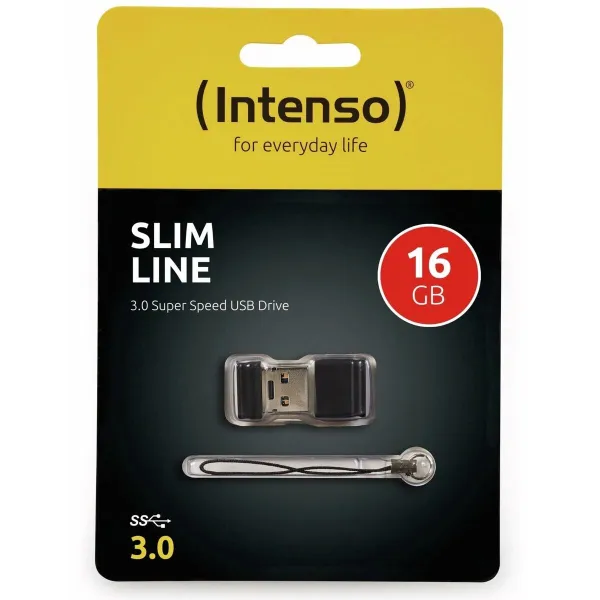 USB Zibatmiņa INTENSO Slim Line 16 GB Melns
