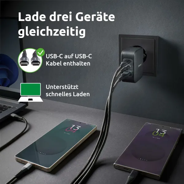 Seinälaturi INTENSO GaN W100ACC Musta 100 W