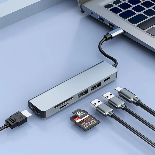 USB-разветвитель CoolBox COO-DOCK-C-61 Серый 100 W