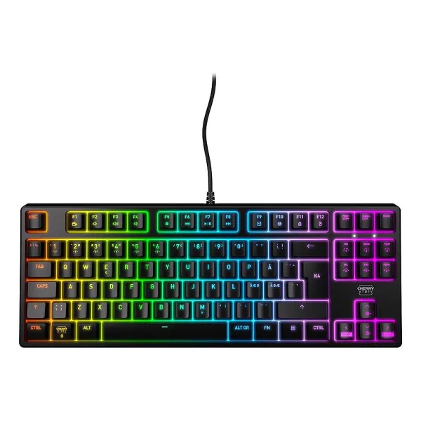 Keyboard Cherry CX-K4V2-RGB-TKL-R-ES Black Spanish QWERTY
