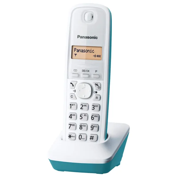 Langaton puhelin Panasonic Corp. KX-TG1611SPC DECT Valkoinen Turkoosi Meripihka