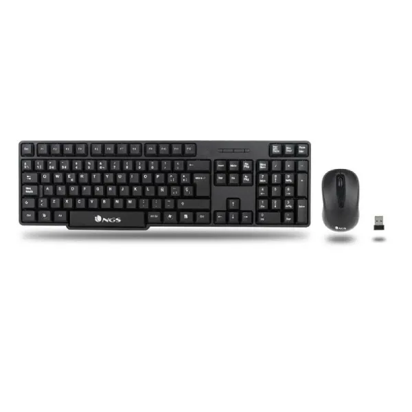 Klaviatūra un Pele NGS EUPHORIA KIT Melns QWERTY Qwerty US Bezvadu