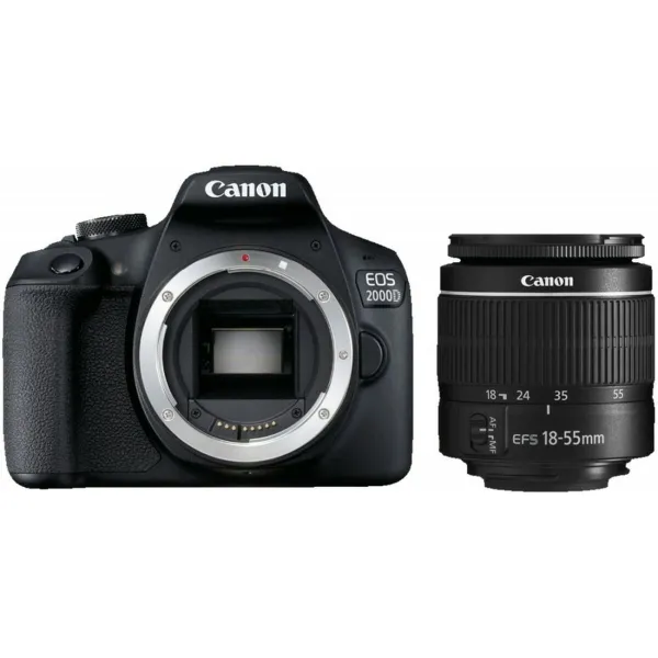 Digital Camera Canon 2000D + EF-S 18-55mm Black 24 MP 3
