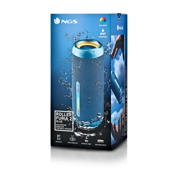Portatīvie Bezvadu Skaļruņi NGS Roller Furia 2 Blue Zils 15 W