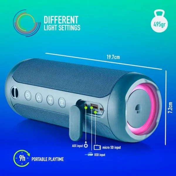 Portatīvie Bezvadu Skaļruņi NGS Roller Furia 2 Blue Zils 15 W