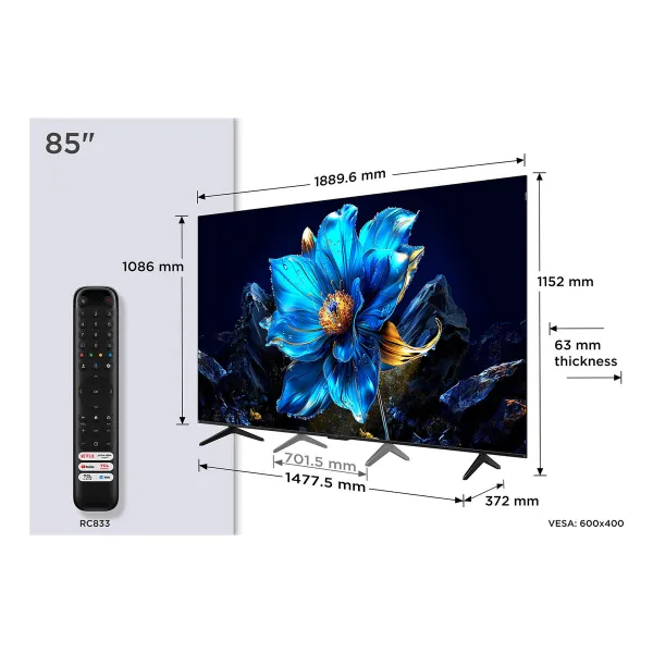 Смарт-ТВ TCL 85P7K 85" 4K Ultra HD HDR QLED